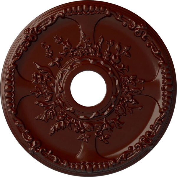 Ekena Millwork Antioch Ceiling Medallion (Fits Canopies up to 3 1/2"), 18"OD x 3 1/2"ID x 1 3/8"P, Brushed Mahogany CM18SEBMF - main